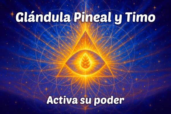 La Glándula Pineal y el Timo: Activa tu poder interior 1 Representación abstracta de la glándula pineal emitiendo luces brillantes y patrones geométricos, evocando la energía del tercer ojo y su activación. Palabras clave: cómo activar la glándula pineal, glándula pineal, tercer ojo